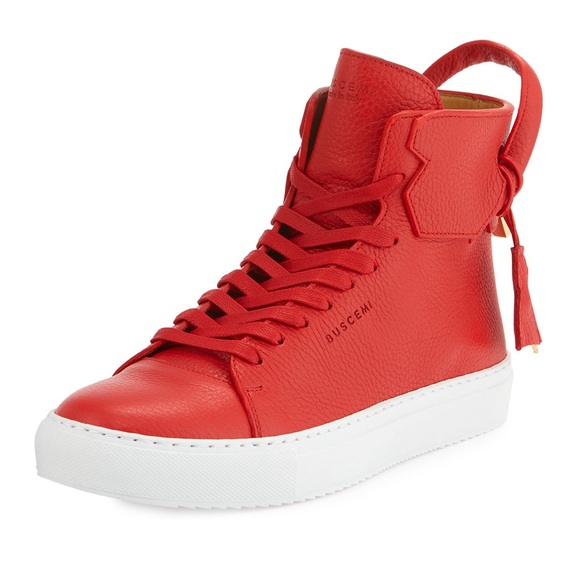 Buscemi Shoes - Buscemi 125mm High-Top Sneaker, Red/White Size 37